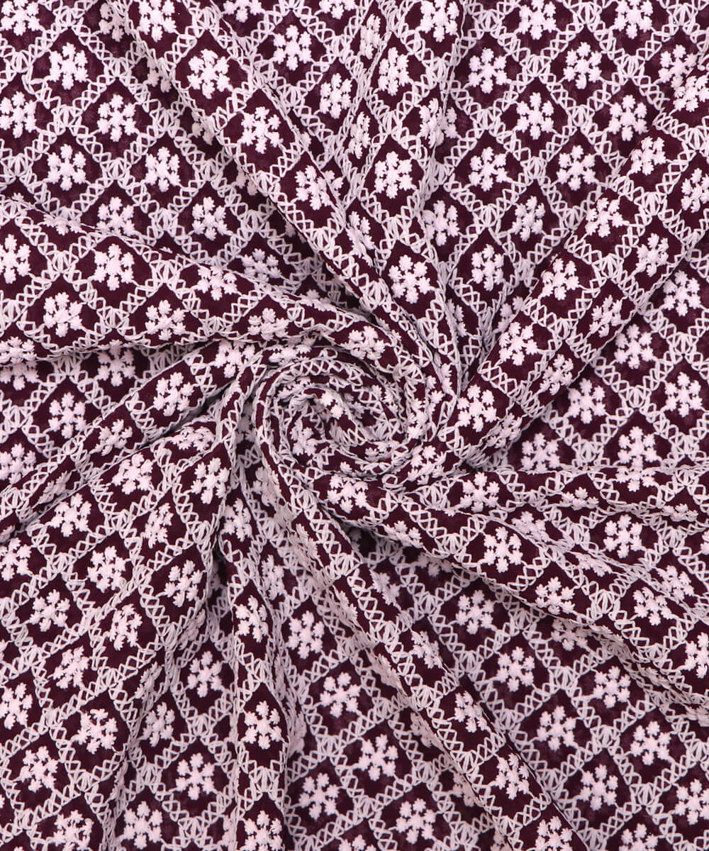 Online ChikanKari Embroidery Georgette Fabric At Fabric Dekho