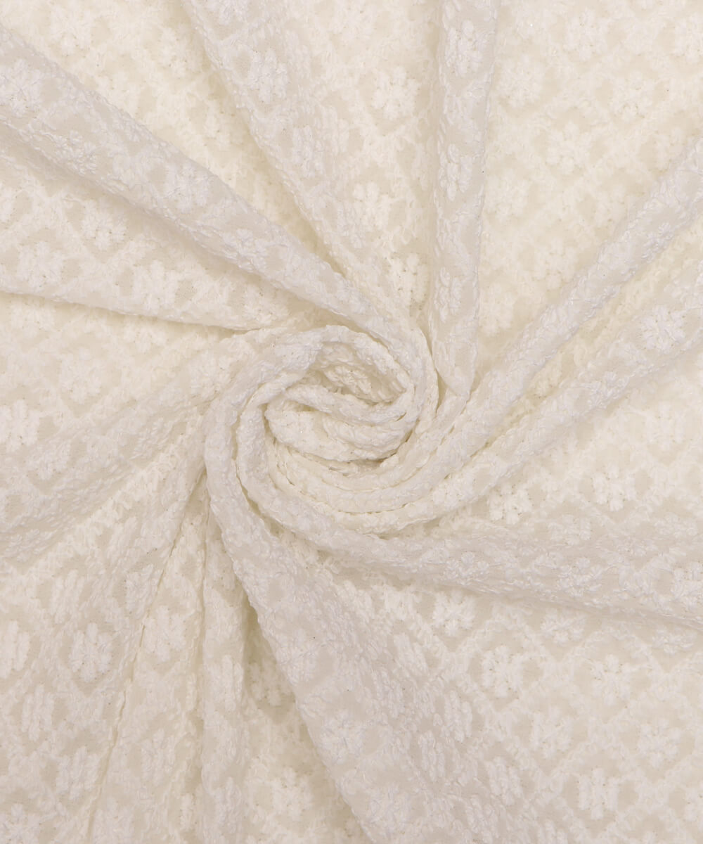 Online ChikanKari Embroidery Georgette Fabric At Fabric Dekho