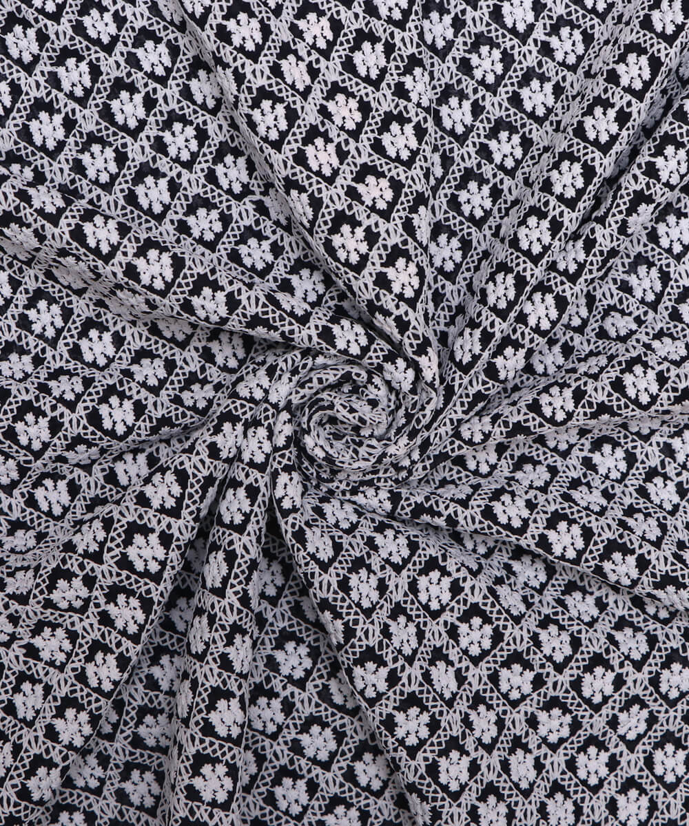 Online ChikanKari Embroidery Georgette Fabric At Fabric Dekho