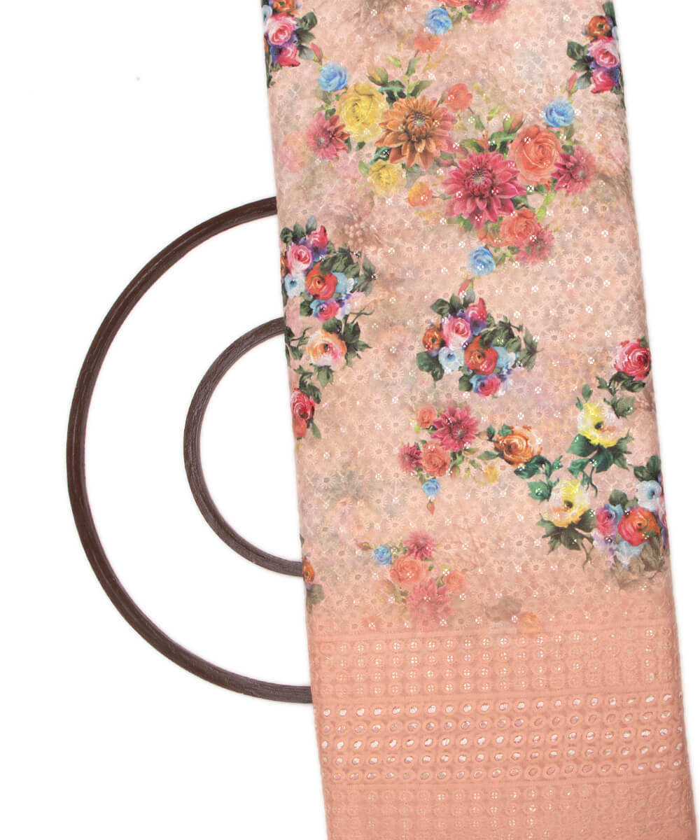 Chikankari Digital Cotton Fabric Prints Online At Fabric Dekho