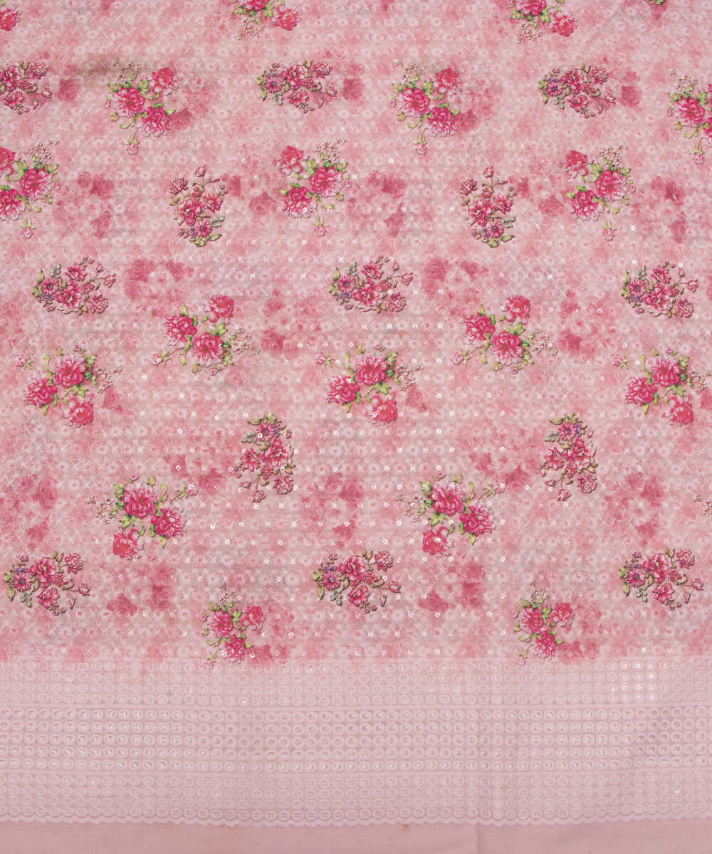 Chikankari Digital Cotton Fabric Prints Online At Fabric Dekho