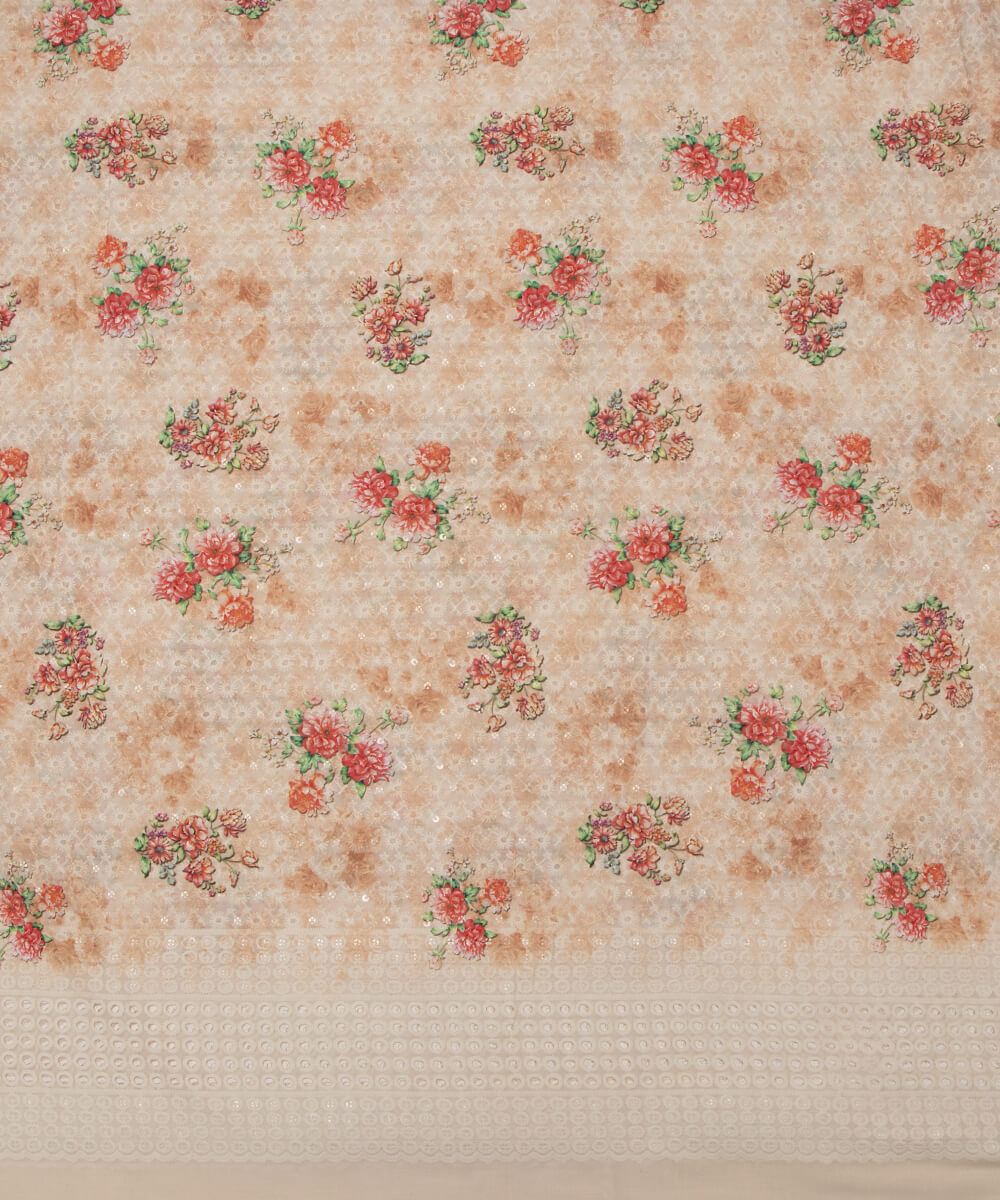 Chikankari Digital Cotton Fabric Prints Online At Fabric Dekho