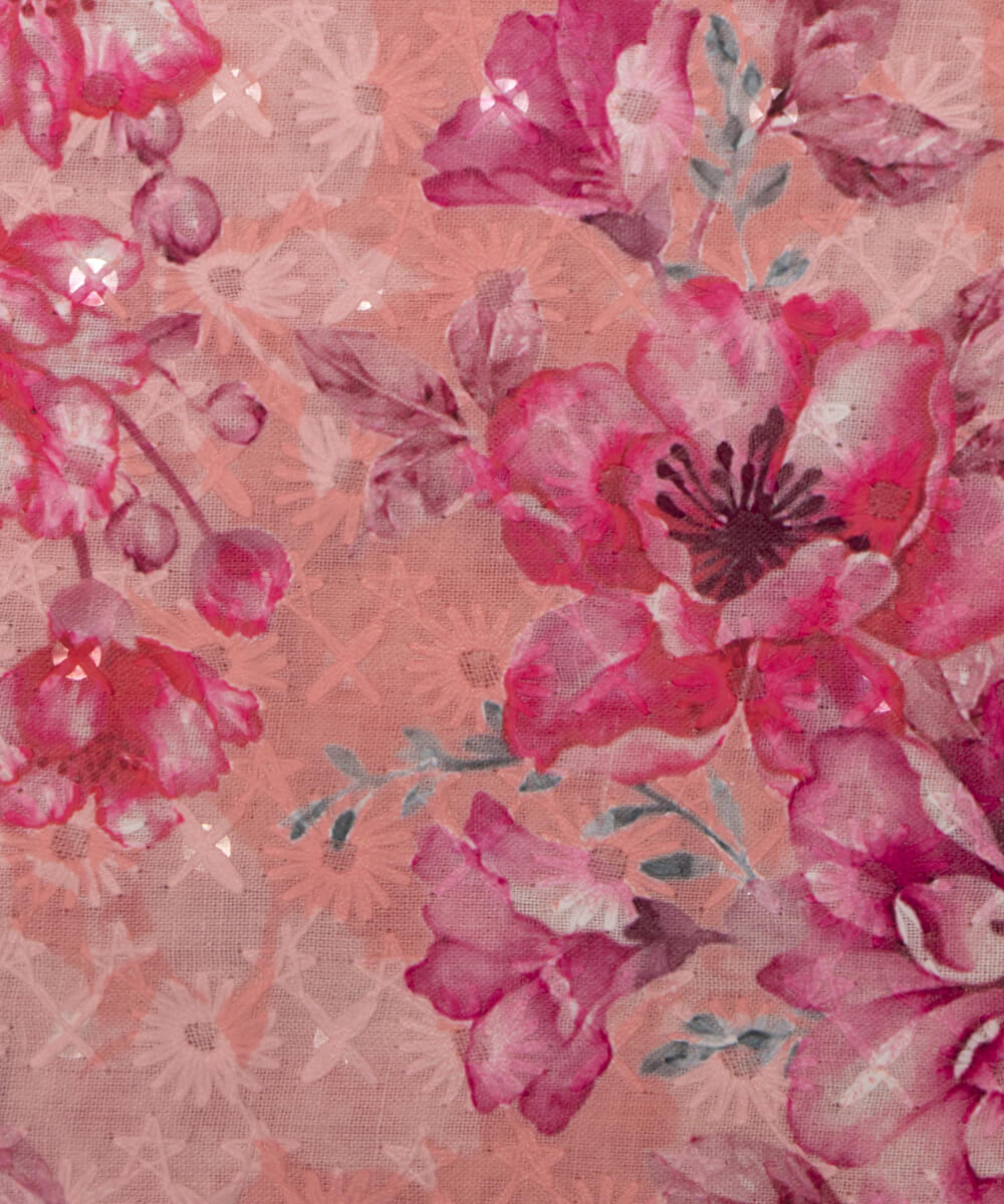Chikankari Digital Cotton Fabric Prints Online At Fabric Dekho
