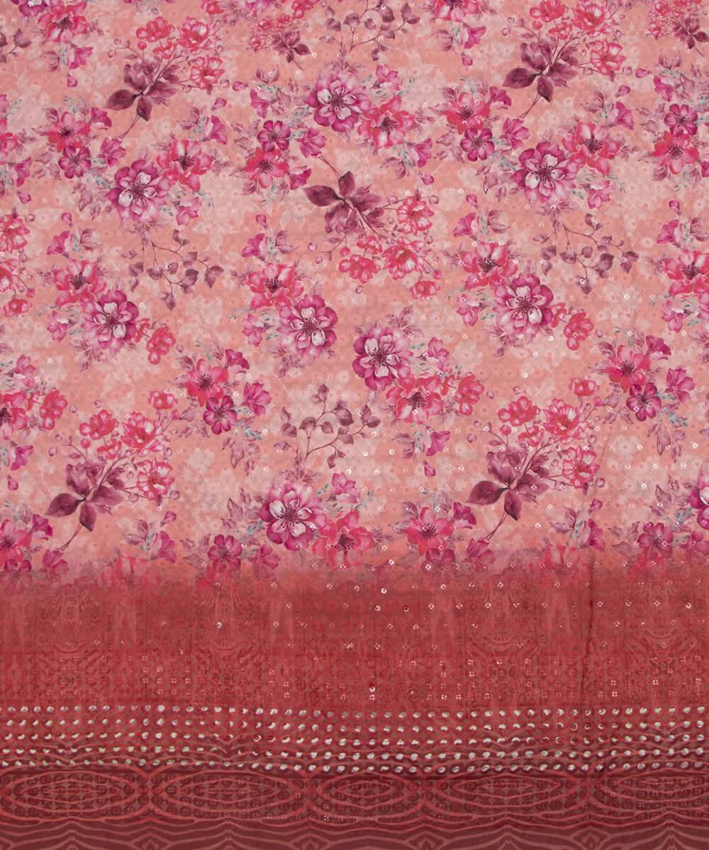 Chikankari Digital Cotton Fabric Prints Online At Fabric Dekho