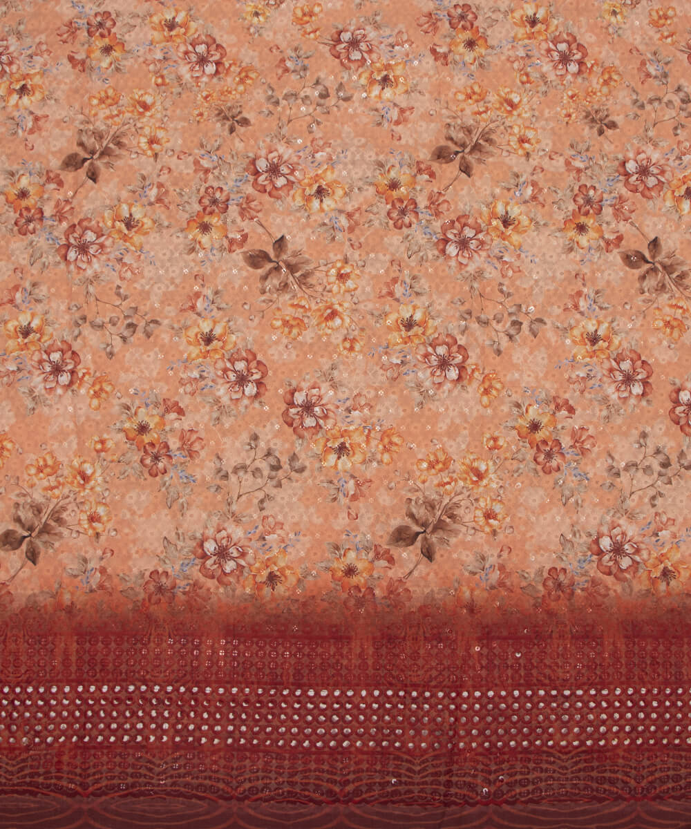 Chikankari Digital Cotton Fabric Prints Online At Fabric Dekho