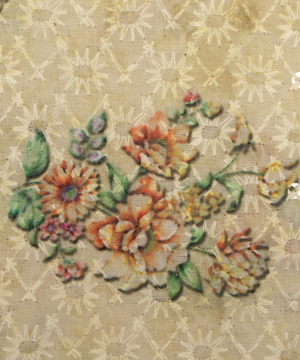 Chikankari Digital Cotton Fabric Prints Online At Fabric Dekho