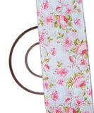Ice Blue Colour Digital Floral Print Chinon Silk Fabric