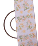 White Colour Digital Floral Print Chinon Silk Fabric