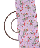 Lavender Colour Digital Floral Print Chinon Silk Fabric