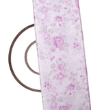 White Colour Digital Floral Print Chinon Silk Fabric