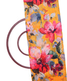 Yellow Colour Floral Print Chanderi Silk Fabric