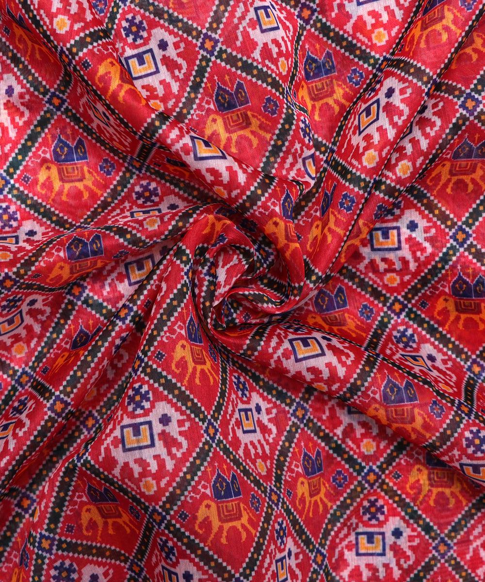 Floral Print Chanderi Fabric