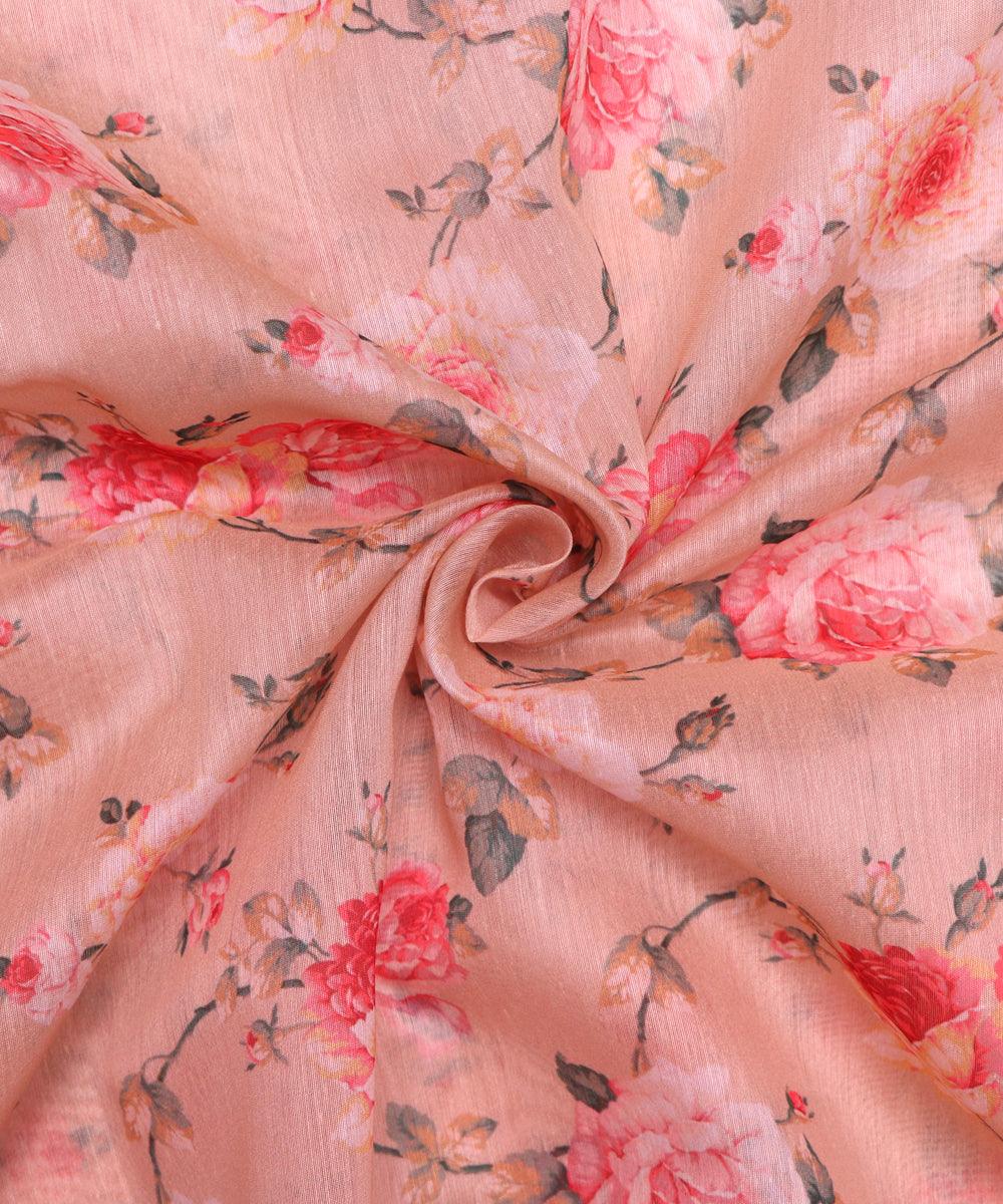 Floral Print Chanderi Fabric