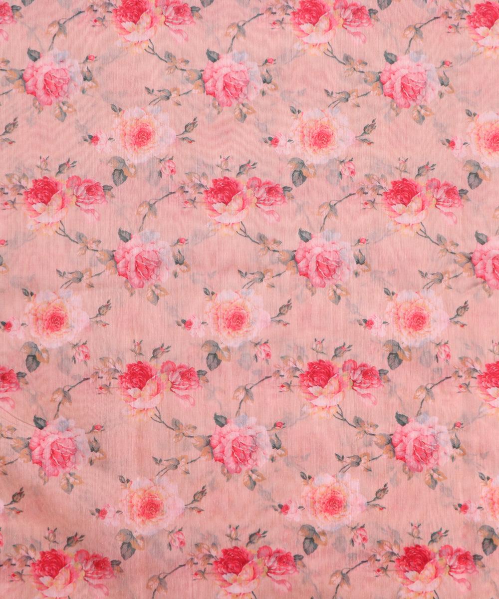 Floral Print Chanderi Fabric