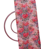 Off White Colour Floral Print Digital Organza Fabric