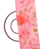 White Colour Floral Print Digital Organza Fabric
