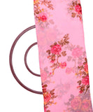 Pink Colour Floral Print Chiffon Fabric