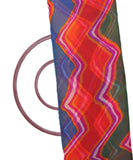 Multi Colour Zig Zag Print Chiffon Fabric