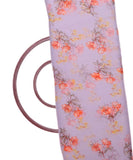 Light Stone Grey Colour Floral Print Chiffon Fabric