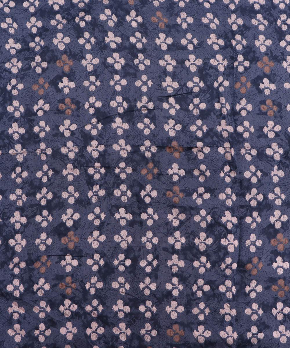 greyish-blue-colour-floral-print-viscose-modal-cotton-silk-fabric
