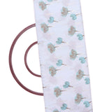 White Colour Floral Print Viscose Modal Cotton Silk Fabric