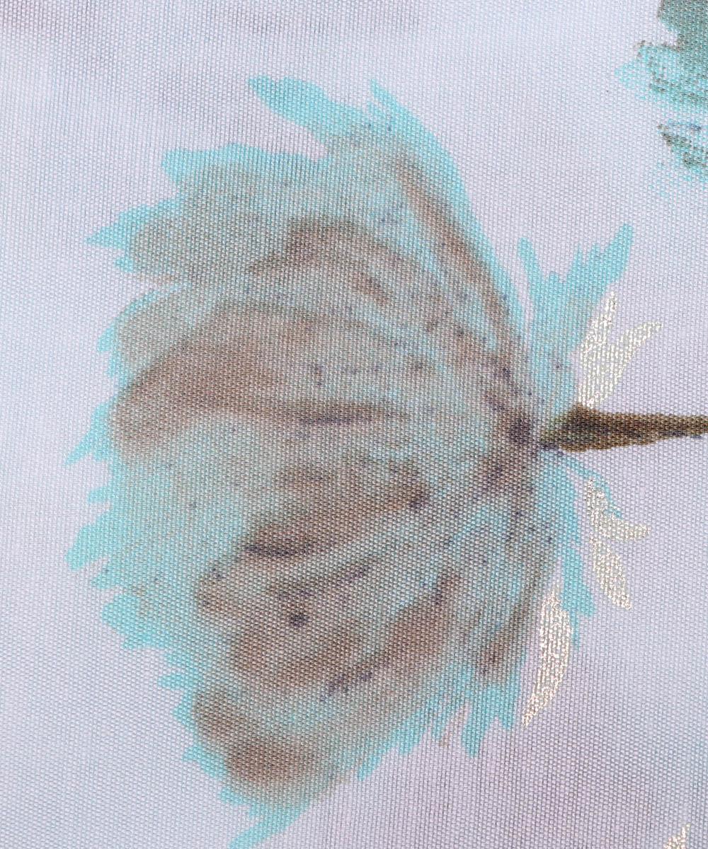 White Colour Floral Print Viscose Modal Cotton Silk Fabric - Fabric Dekho