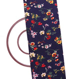 Navy Blue Colour Floral Print Crepe Fabric