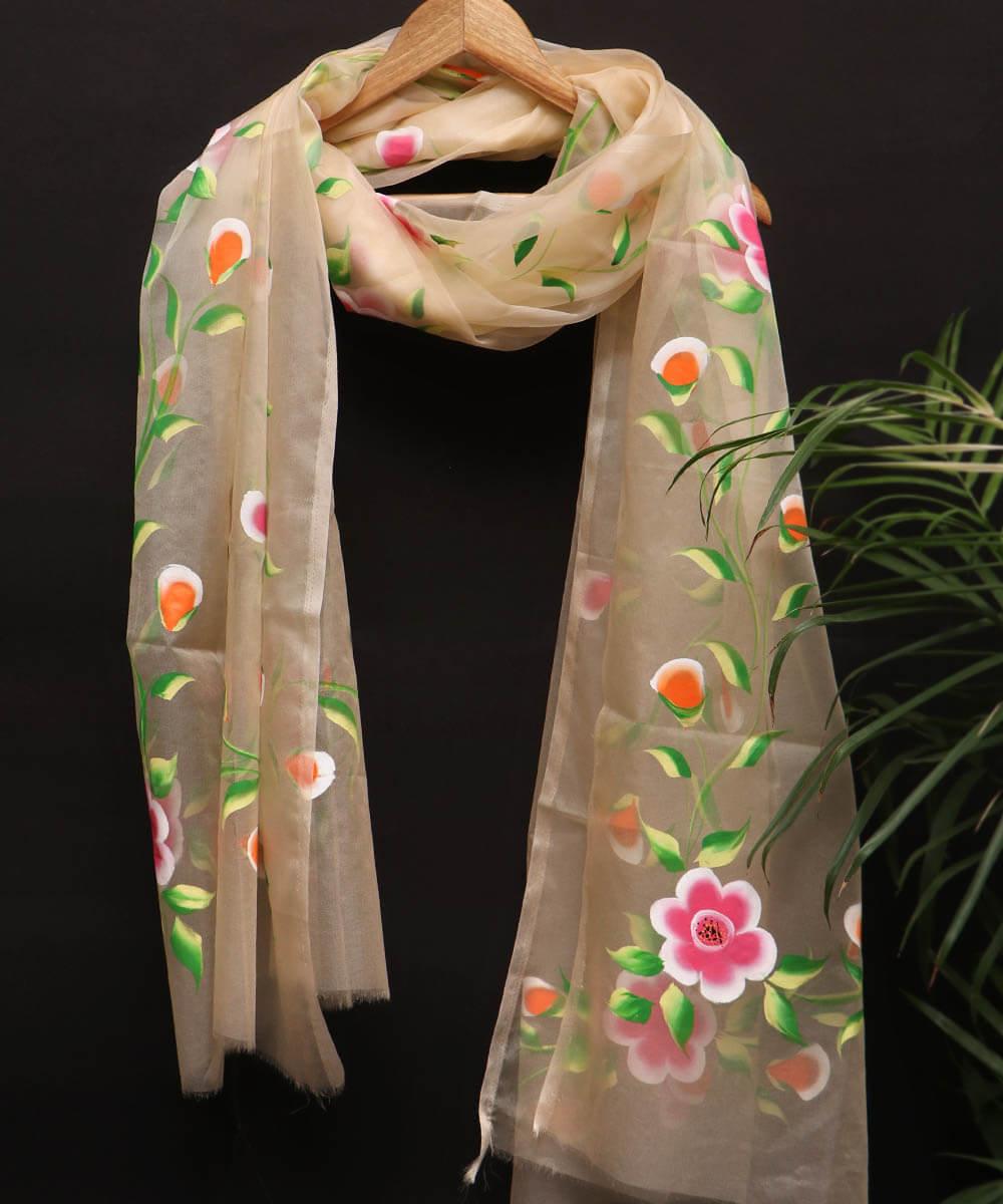 Organza Fabric Material Dupatta  Stole Scarf Digital Print Buy Now Fabric Dekho