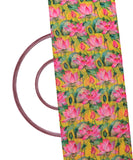 Yellow Colour Floral Print Digital Print Chiffon Fabric