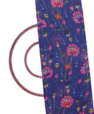 Dark Blue Colour Floral Print Digital Print Chiffon Fabric