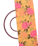 Light Yellow Colour Floral Print Digital Print Chiffon Fabric
