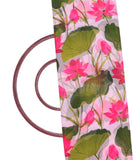 White Colour Floral Print Digital Print Chiffon Fabric