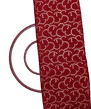 Maroon Colour Jaal Pattern Sequin Embroidery Pure Chinon Silk Fabric