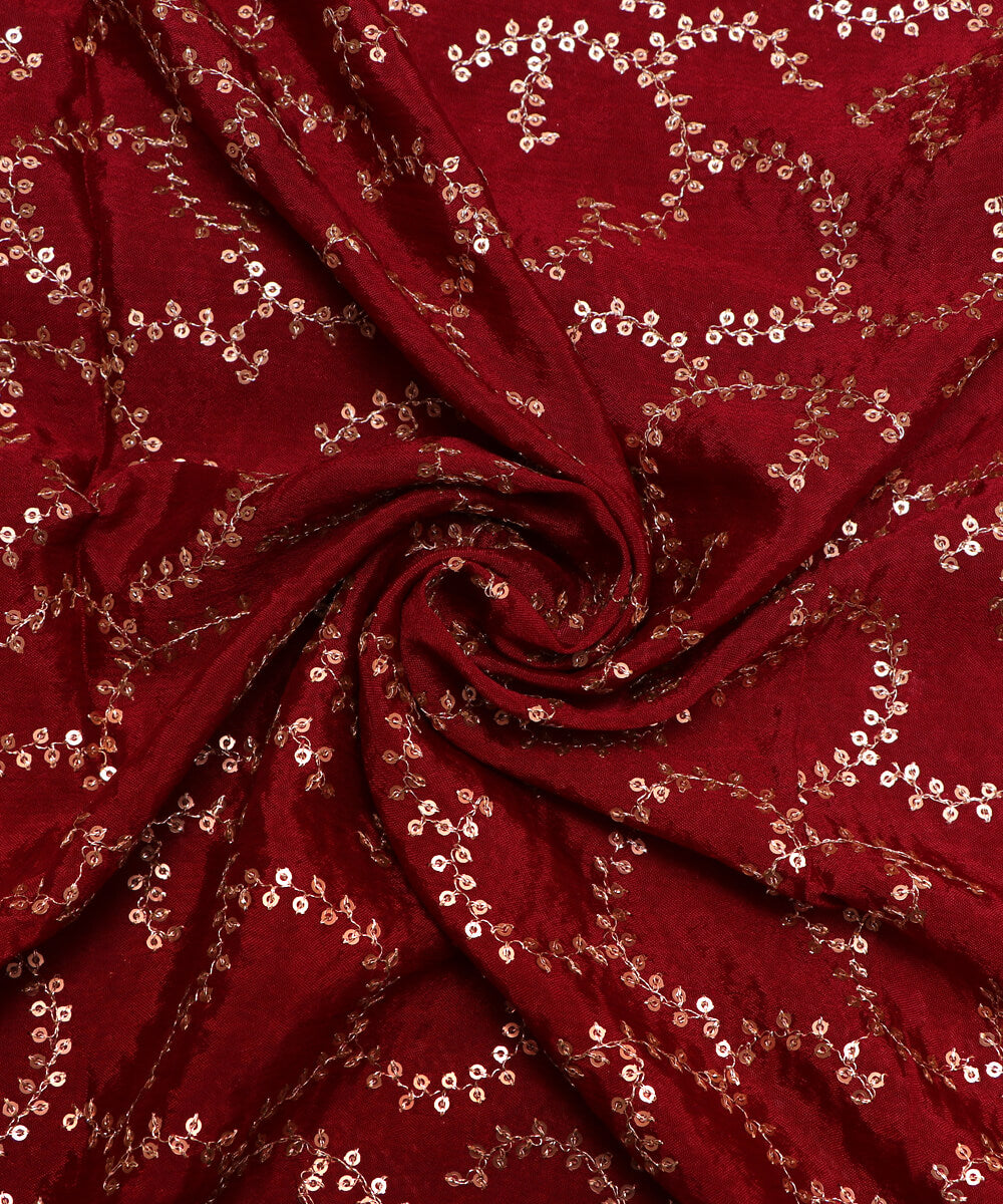 Pure Chinon Embroidery Silk Fabric Fabric Dekho Wedding Festival Party