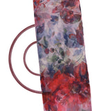 Red Colour Flower Digital Print Organza Fabric