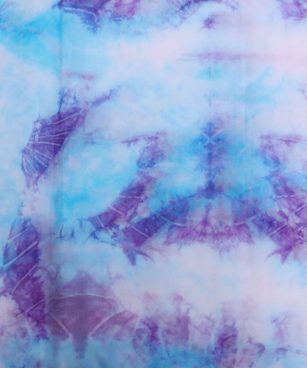 Buy Organza Silk Blue Tie Dye Printed Fabric Online At Fabric Dekho
