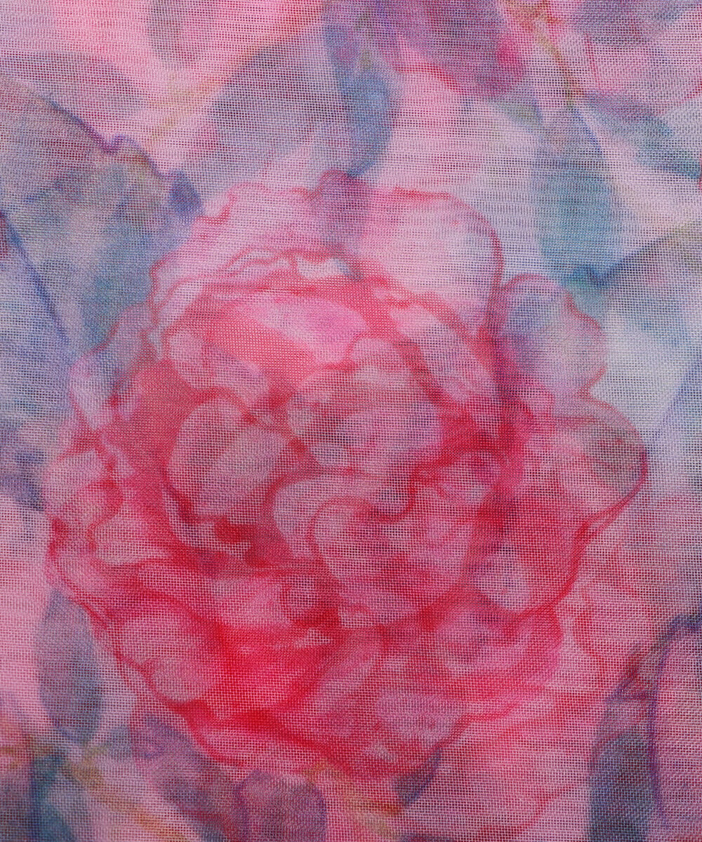Buy Organza Silk Blue Tie Dye Printed Fabric Online At Fabric Dekho
