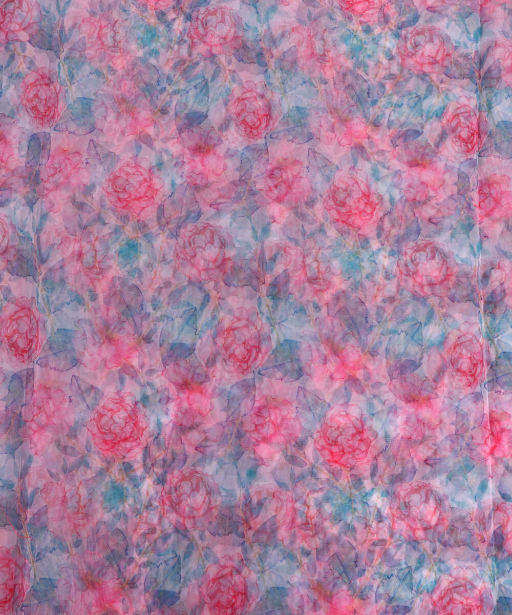 Buy Organza Silk Blue Tie Dye Printed Fabric Online At Fabric Dekho