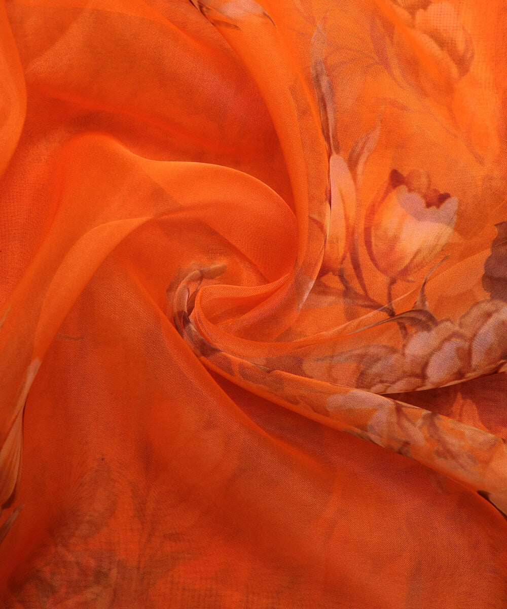 Buy Organza Silk Blue Tie Dye Printed Fabric Online At Fabric Dekho