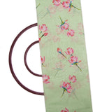 Light Green Color Floral Print Chanderi Fabric