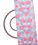 White Colour Floral Print Chanderi Silk Fabric