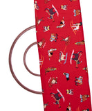 Red Colour Kids Print Flannel Fabric