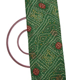 Dark Green Colour Bandhani Print Chiffon Fabric