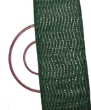 Bottle Green Color Thread Sequin Embroidery Organza Fabric