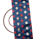 Teal Blue Colour Self Floral Design Brocade Silk Fabric