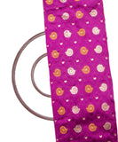 Dark Magenta Colour Self Floral Design Brocade Silk Fabric