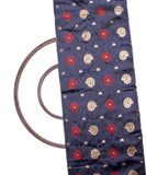 Greyish Blue Colour Self Floral Design Brocade Silk Fabric