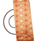 Peach Colour Self Floral Design Brocade Silk Fabric