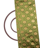 Mehndi Colour Self Floral Design Brocade Silk Fabric