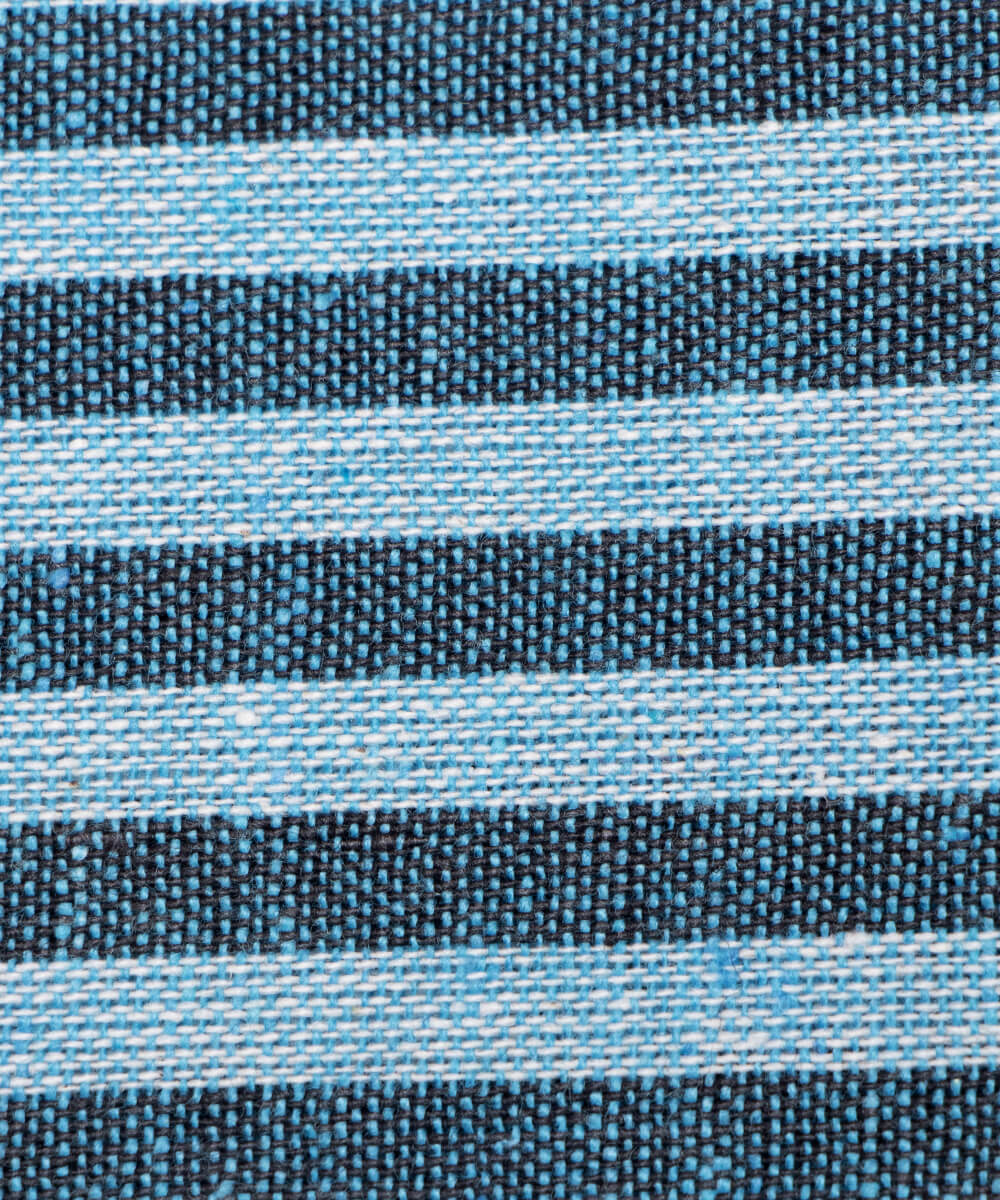 blue-black-colour-stripes-pattern-khadi-fabric
